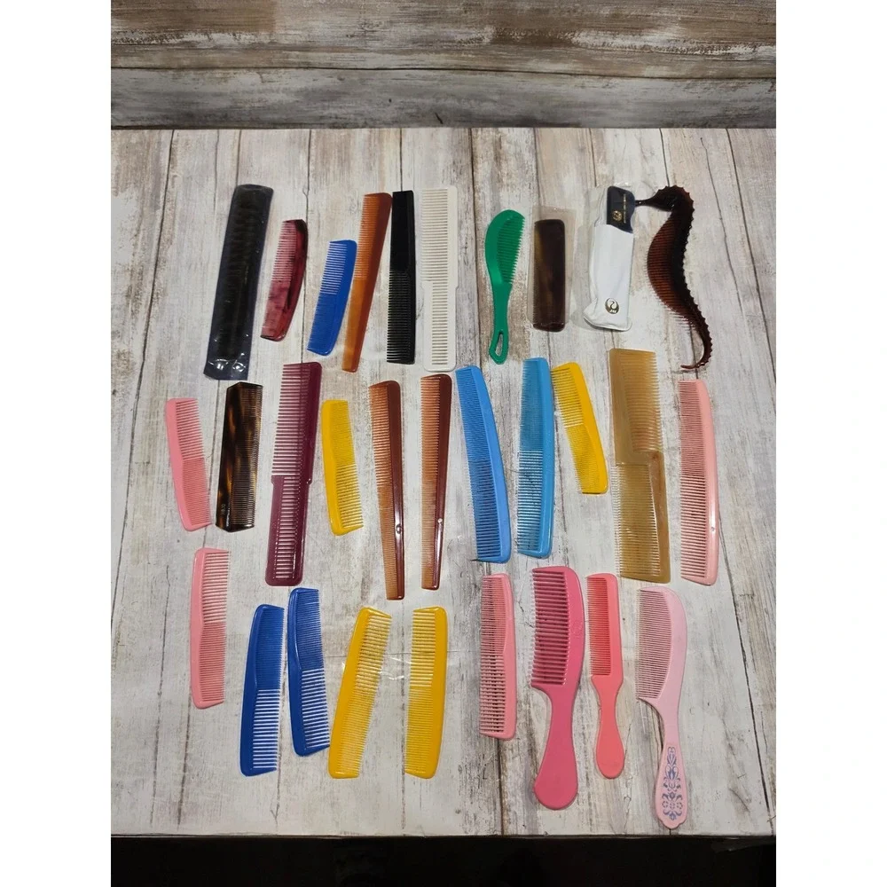 Vintage Hair Comb Lot Japan‎ Airlines JAL Seahorse Tortoiseshell Retro